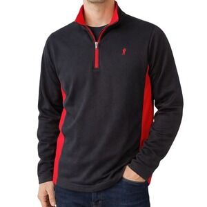 Payne Stewart Legacy 1/4 Zip Pullover XL Black Red Golf Fleece Sweater Mens Mock
